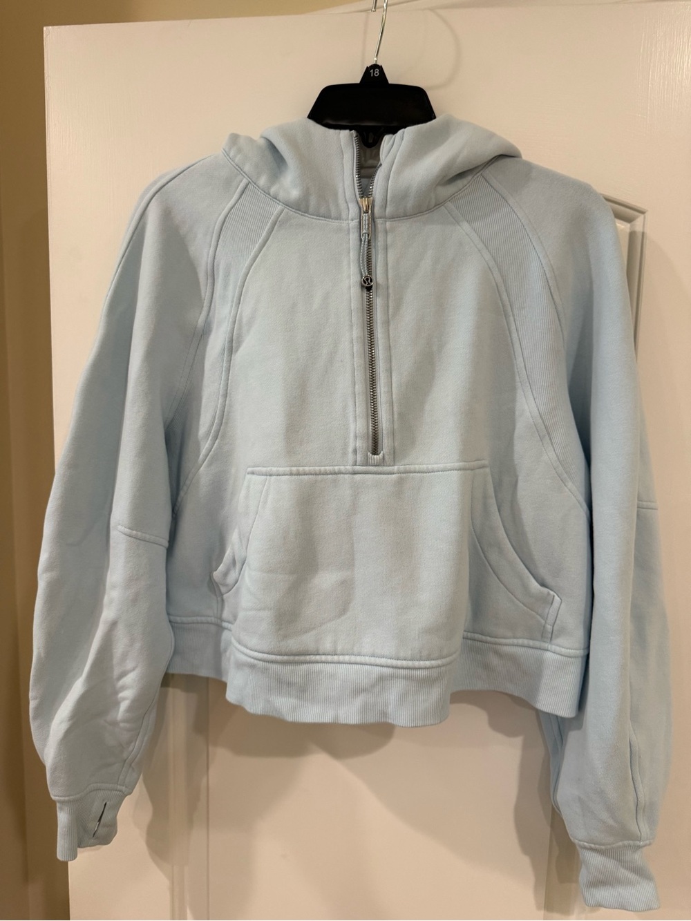 Lululemon Light Blue Half-Zip Hoodie Sweatshirt - Women's Pullover